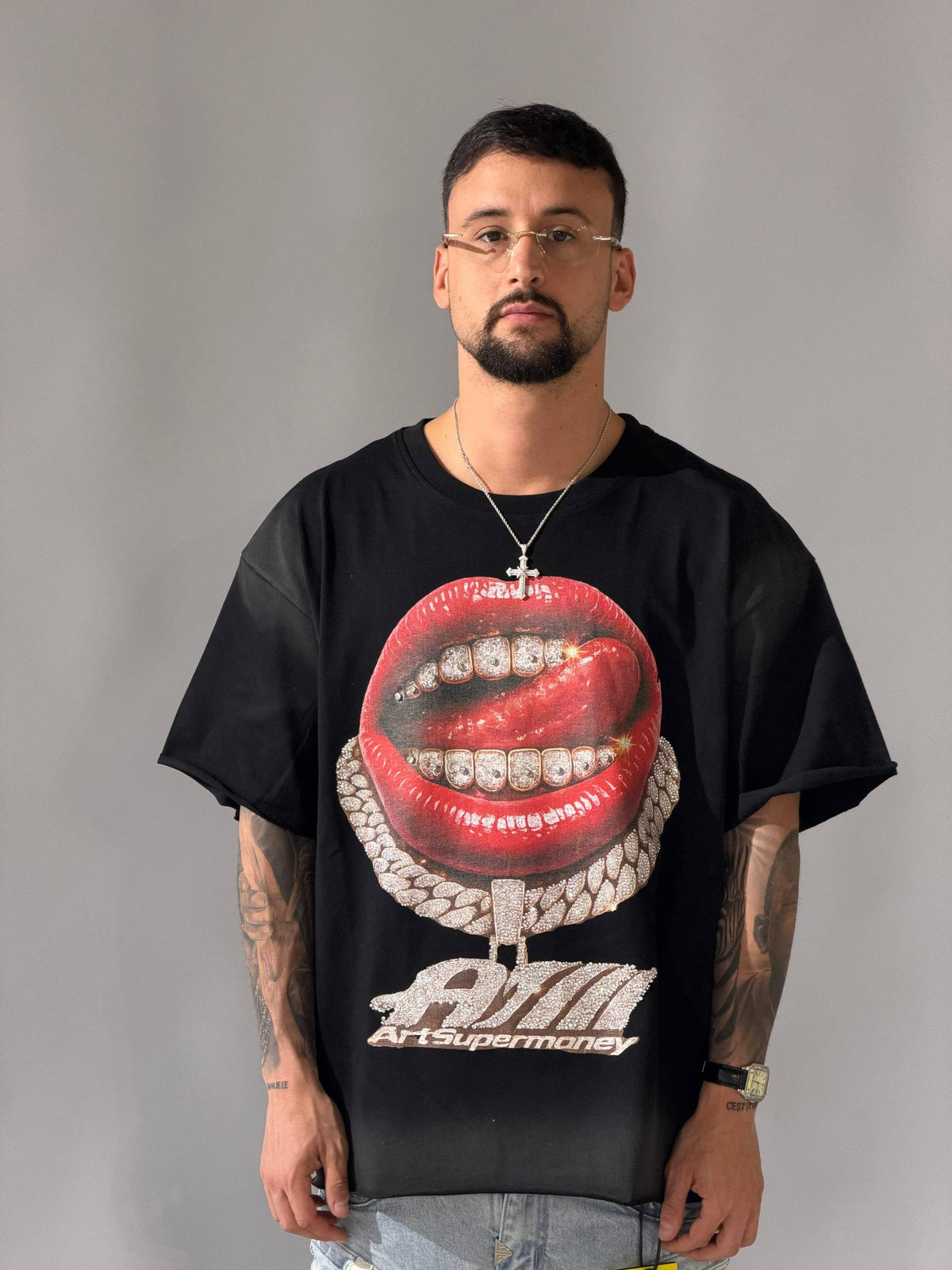 Camiseta artsupermoney - estampado de boca