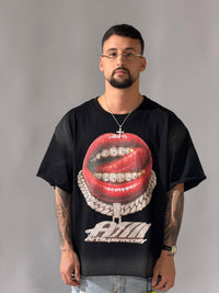 T-shirt artsupermoney - stampa con bocca